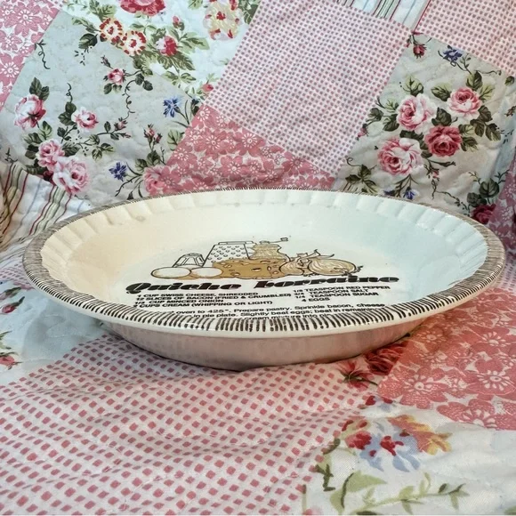 ROYAL JEANETTE USA vintage quiche lorraine recipe pie dish, casserole dish - Picture 3 of 8